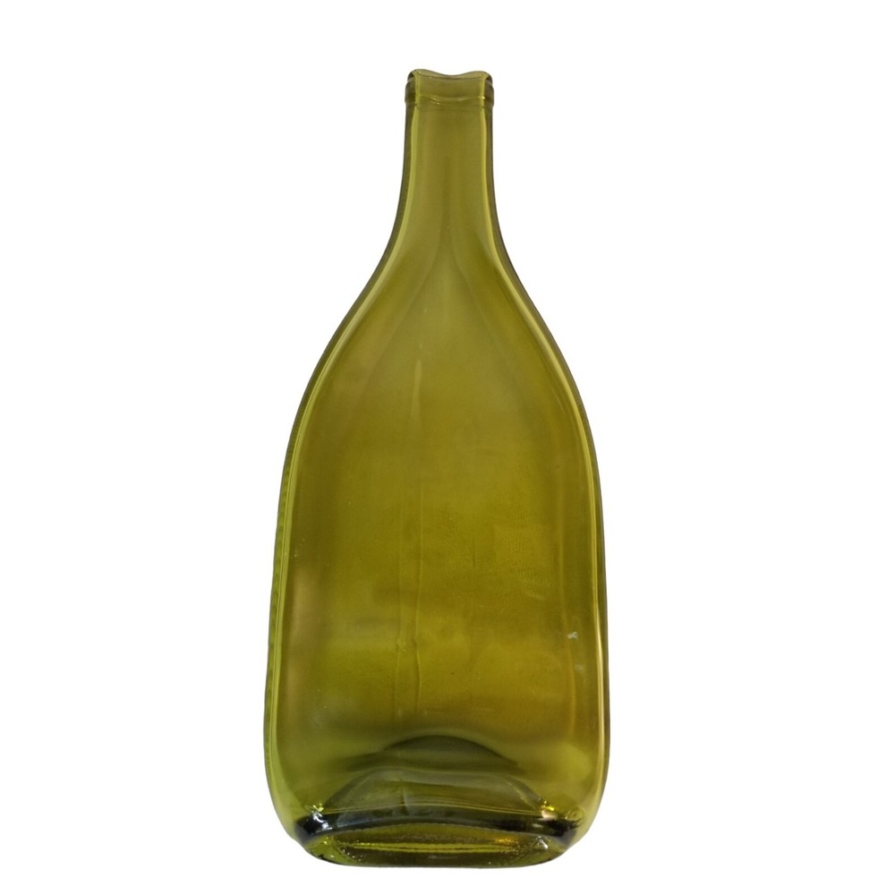 VTG Handmade Melted Wine Bottle Serving Tray Appetizers Candy Spoon Holder